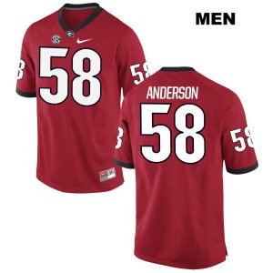 Men's Georgia Bulldogs NCAA #58 Blake Anderson Nike Stitched Red Authentic College Football Jersey CXS6054BP